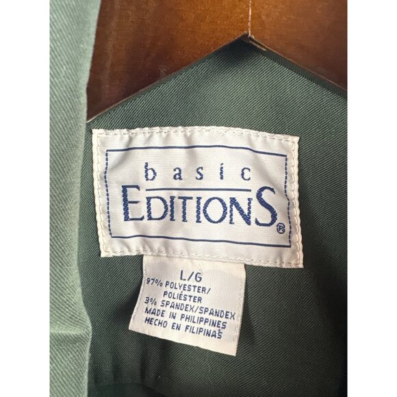 Men’s Basic Editions Large Forest Green Button Up Shirt with Breast Pockets - Picture 4 of 4